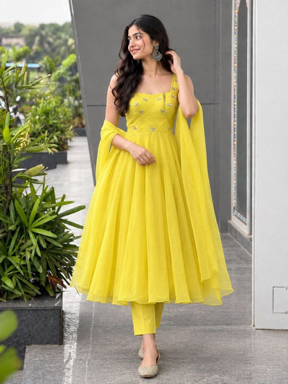 Corset Anarkali Suit with Stone Detailing