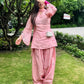Pink Mul Chanderi Kurta with Farshi Salwar