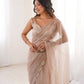 Violet Shimmer Sequin Net Saree