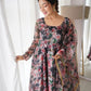 Organza Taby Silk Digital Print Gown Set with Dupatta & Bottom