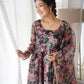 Organza Taby Silk Digital Print Gown Set with Dupatta & Bottom