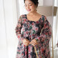 Organza Taby Silk Digital Print Gown Set with Dupatta & Bottom