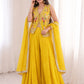 Yellow Embroidered Jacket Palazzo Set