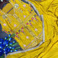 Yellow Embroidered Jacket Palazzo Set