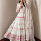 Lotus Embroidered Shimmer Silk Anarkali