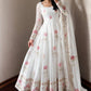 Lotus Embroidered Shimmer Silk Anarkali