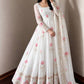 Lotus Embroidered Shimmer Silk Anarkali