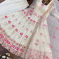 Lotus Embroidered Shimmer Silk Anarkali