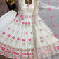 Lotus Embroidered Shimmer Silk Anarkali