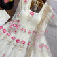 Lotus Embroidered Shimmer Silk Anarkali