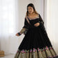 Designer Georgette Embroidered Gown Set