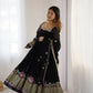 Designer Georgette Embroidered Gown Set