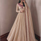Beige Crinkle Anarkali Gown with Dupatta