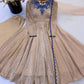 Beige Crinkle Anarkali Gown with Dupatta