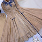 Beige Crinkle Anarkali Gown with Dupatta
