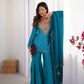 Designer Embroidered Silk Palazzo Suit with Dupatta