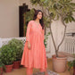 Embroidered Cotton Anarkali Kurti Pant Set for Festive and Casual Wear