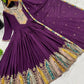 Designer Heavy Chinon Silk Embroidered Gown with Dupatta