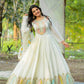Designer Heavy Chinon Silk Embroidered Gown with Dupatta