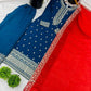 Embroidered Chinnon Silk Suit Set with Dupatta