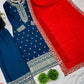 Embroidered Chinnon Silk Suit Set with Dupatta