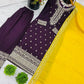 Embroidered Chinnon Silk Suit Set with Dupatta