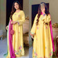 Yellow Cutwork Embroidered Kurta Palazzo Set