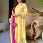 Yellow Cutwork Embroidered Kurta Palazzo Set