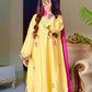 Yellow Cutwork Embroidered Kurta Palazzo Set