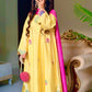 Yellow Cutwork Embroidered Kurta Palazzo Set