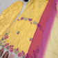 Yellow Cutwork Embroidered Kurta Palazzo Set