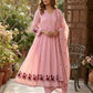 Scalloped Chanderi Anarkali with Dupatta
