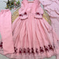 Scalloped Chanderi Anarkali with Dupatta