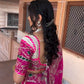 Ivory Magenta Embroidered Lehenga