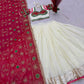 Ivory Magenta Embroidered Lehenga