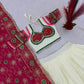 Ivory Magenta Embroidered Lehenga