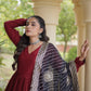 Rayon Gota Patti Anarkali with Leheriya Dupatta