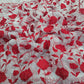 White Organza Saree with Red Rose Embroidery
