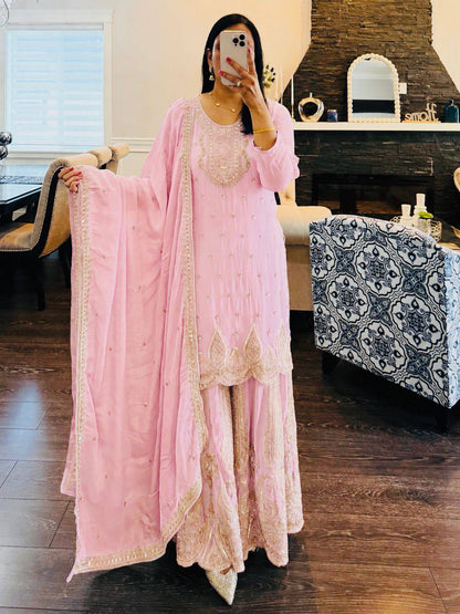 Georgette Sharara Suit Set