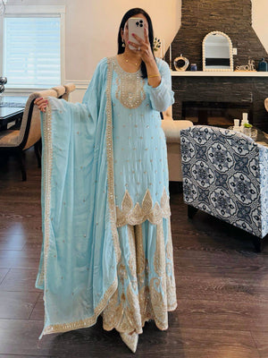 Georgette Sharara Suit Set