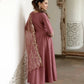 Designer Roman Silk Gown Set with Banarasi Dupatta