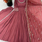Designer Roman Silk Gown Set with Banarasi Dupatta