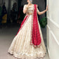 Vichitra Silk Embroidered Lehenga Set with Bandhej Dupatta