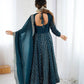 Embroidered Crunchy Silk Anarkali Gown Set with Dupatta