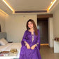 Purple Bandhani Print Kurta Set with Dupatta