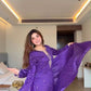 Purple Bandhani Print Kurta Set with Dupatta