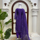 Purple Bandhani Print Kurta Set with Dupatta