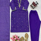 Purple Bandhani Print Kurta Set with Dupatta