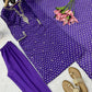 Purple Bandhani Print Kurta Set with Dupatta