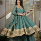 Sage Green Crinkle Anarkali Palazzo Set